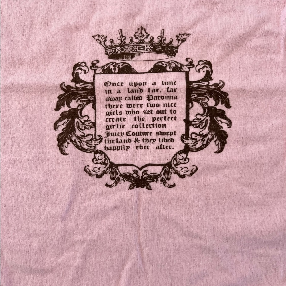 Vintage Pink Juicy Couture Draw String Storage Dust Bag Leather Hearts - Picture 3 of 9